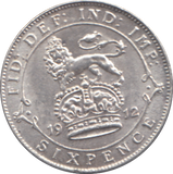 1912 SIXPENCE ( UNC )