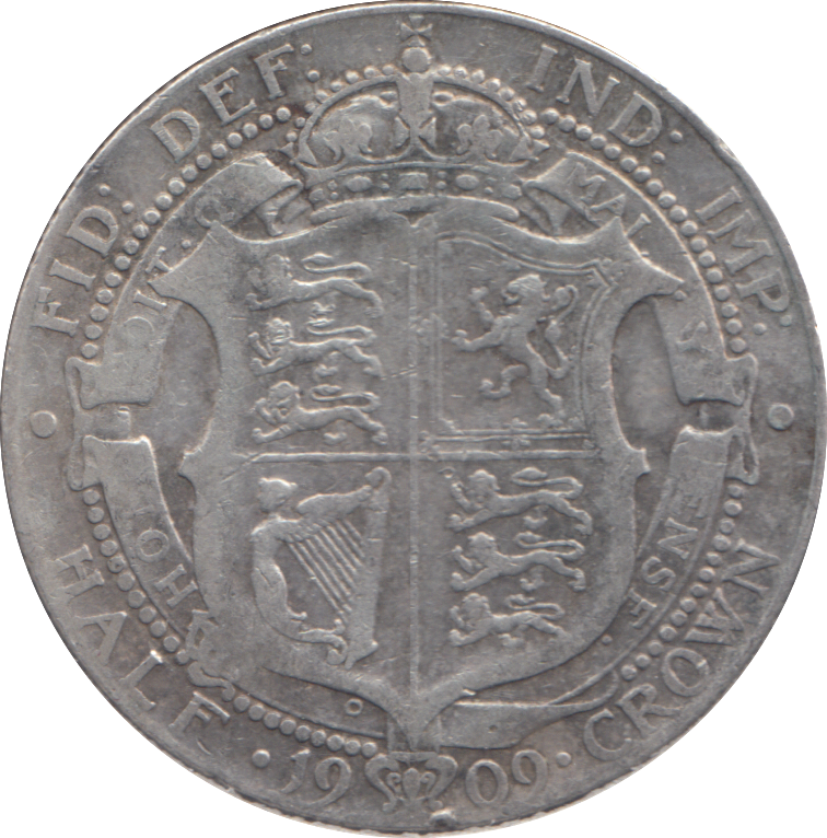 1909 HALFCROWN ( FINE )