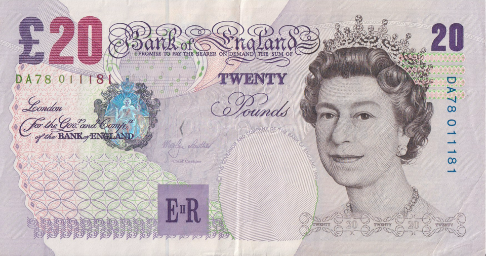 TWENTY POUNDS BANKNOTE LOWTHER REF £20-33 ( VF )