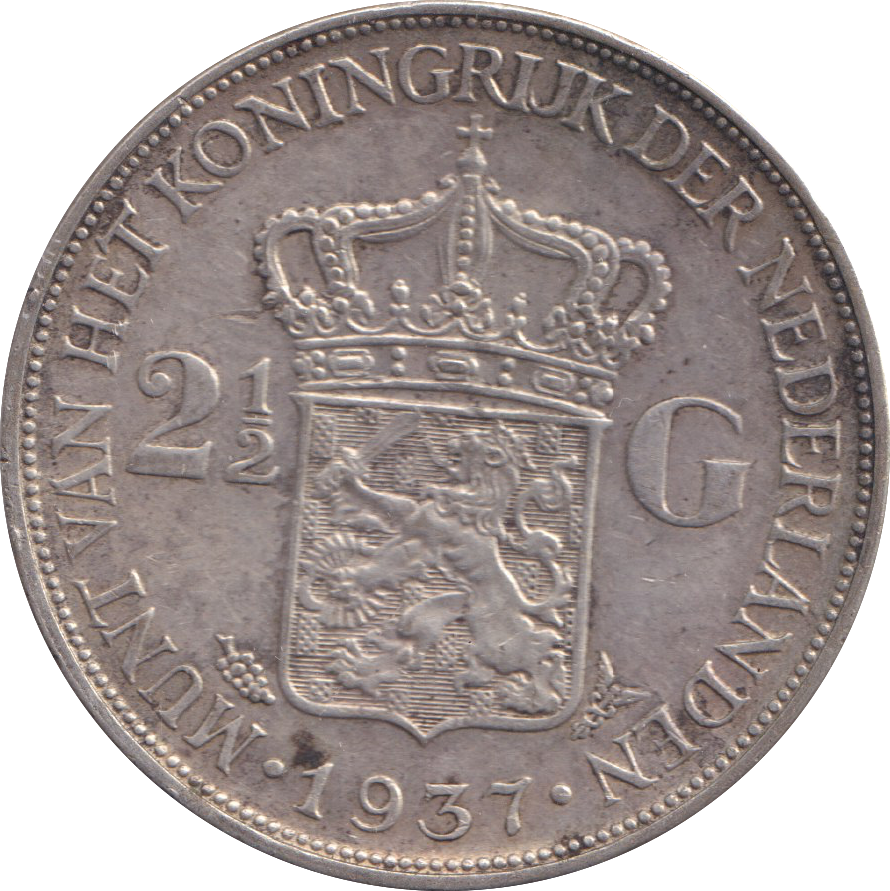 1937 NETHERLANDS 2 1/2 GULDEN