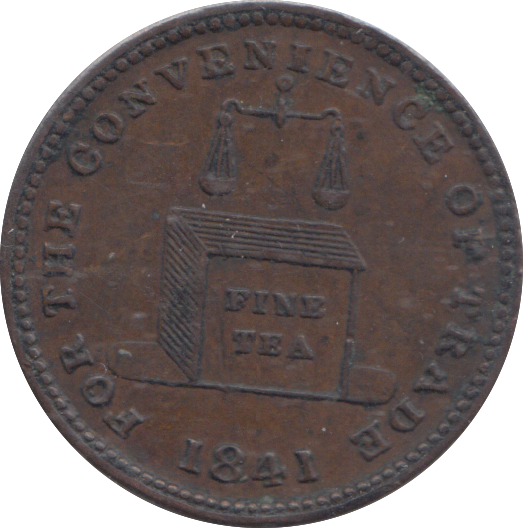 1841 BIRMINGHAM FARTHING TEA TOKEN