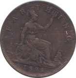 1893 FARTHING ( VF )