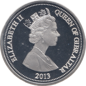 2013 SILVER PROOF FIVE POUNDS GIBRALTAR