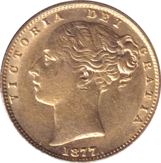 1877 GOLD SOVEREIGN ( EF )