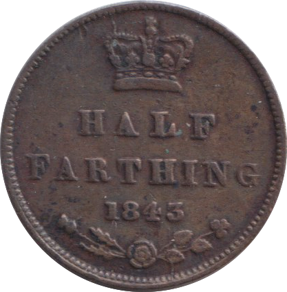 1843 HALF FARTHING ( VF )
