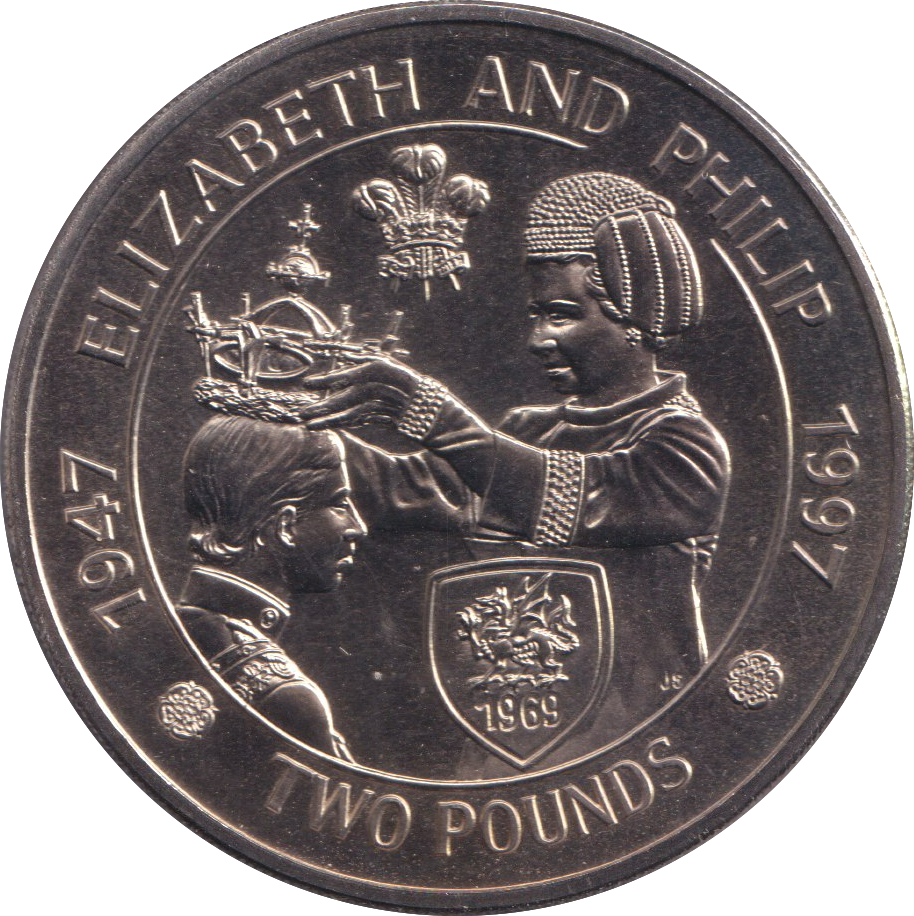 1997 ELIZABETH AND PHILIP TWO POUNDS ALDERNEY