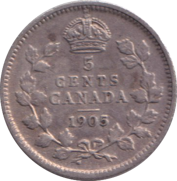 1905 SILVER 5 CENT CANADA