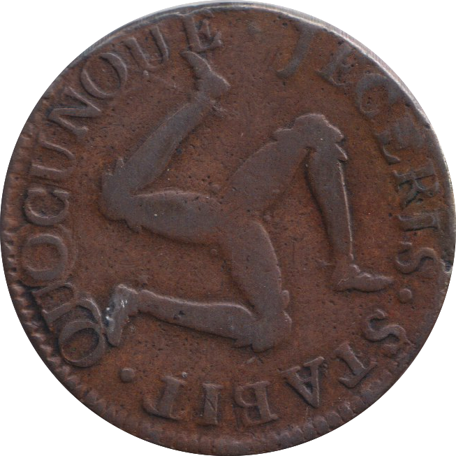1758 HALF PENNY ISLE OF MAN