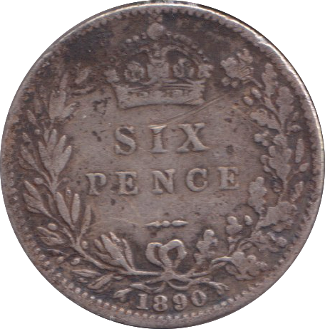 1890 SIXPENCE ( FINE )