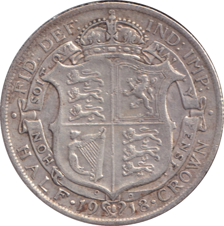 1918 HALFCROWN ( VF )