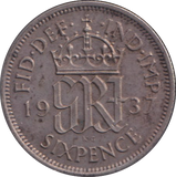 1937 SIXPENCE ( UNC )