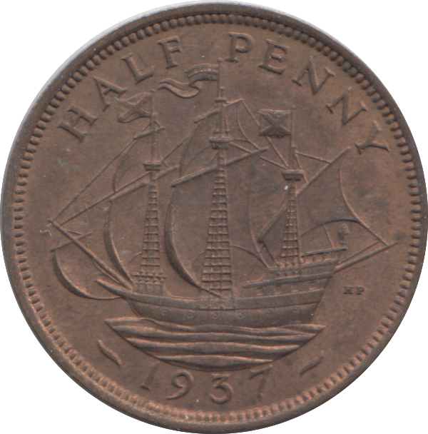 1937 HALF PENNY ( UNC )
