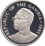 1993 SILVER PROOF TWENTY DALASIS REPUBLIC OF THE GAMBIA
