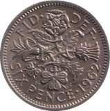 1962 SIXPENCE ( BU )
