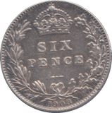1908 SIXPENCE ( GVF )