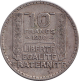 1930 SILVER 10 FRANCS FRANCE