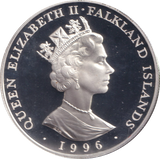 1996 SILVER PROOF FIFTY PENCE  FALKLAND ISLANDS