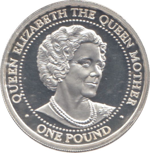 1999 SILVER PROOF ONE POUND THE QUEEN MOTHER
