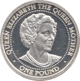 1999 SILVER PROOF ONE POUND THE QUEEN MOTHER