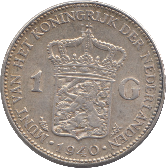 1940 SILVER NETHERLANDS ONE GULDEN