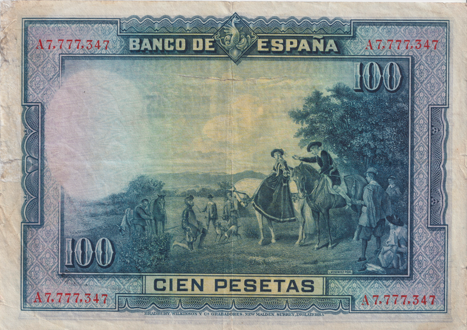 1928 100 PESTAS BANKNOTE SPAIN REF-1634