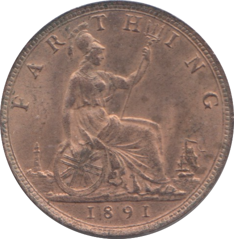 1891 FARTHING ( UNC )