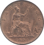1891 FARTHING ( UNC )