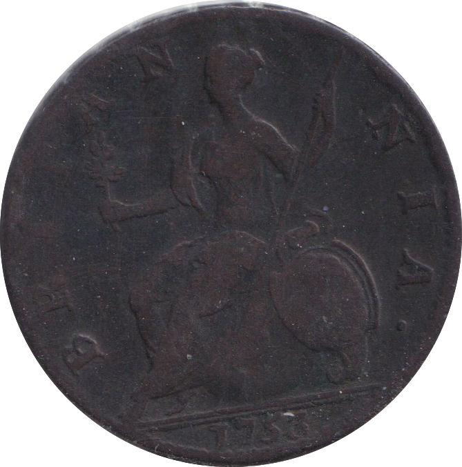 1753 HALFPENNY ( FINE )