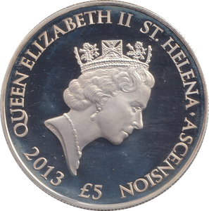 2013 SILVER PROOF £5 ST.HELENA