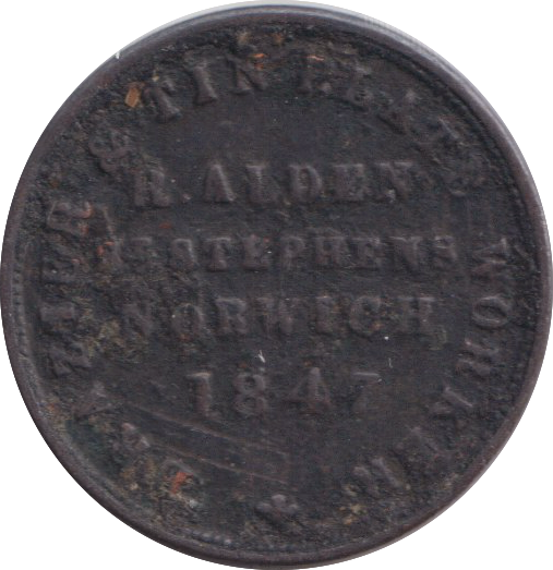 1847 FARTHING TOKEN NORWICH
