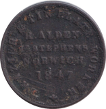 1847 FARTHING TOKEN NORWICH