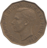 1949 BRASS THREEPENCE ( GVF ) REF 6