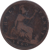 1860 HALFPENNY ( FINE )