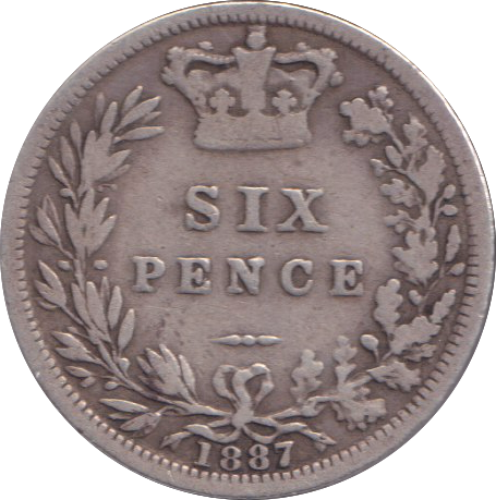 1887 SIXPENCE ( FINE )