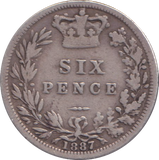 1887 SIXPENCE ( FINE )