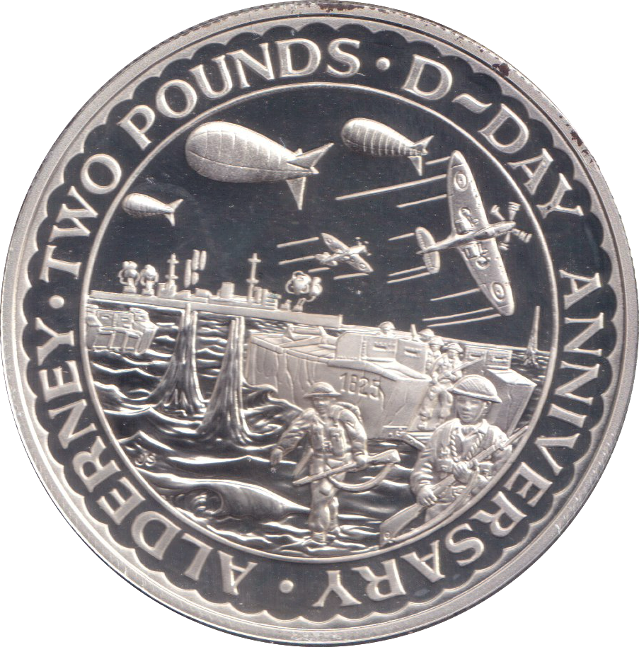1994 SILVER PROOF TWO POUNDS D-DAY ALDERNEY