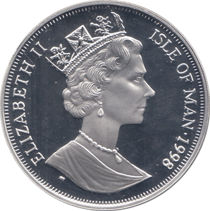 1998 SILVER PROOF WORLD CUP FRANCE COMMEMORATIVE CROWN ISLE OF MAN