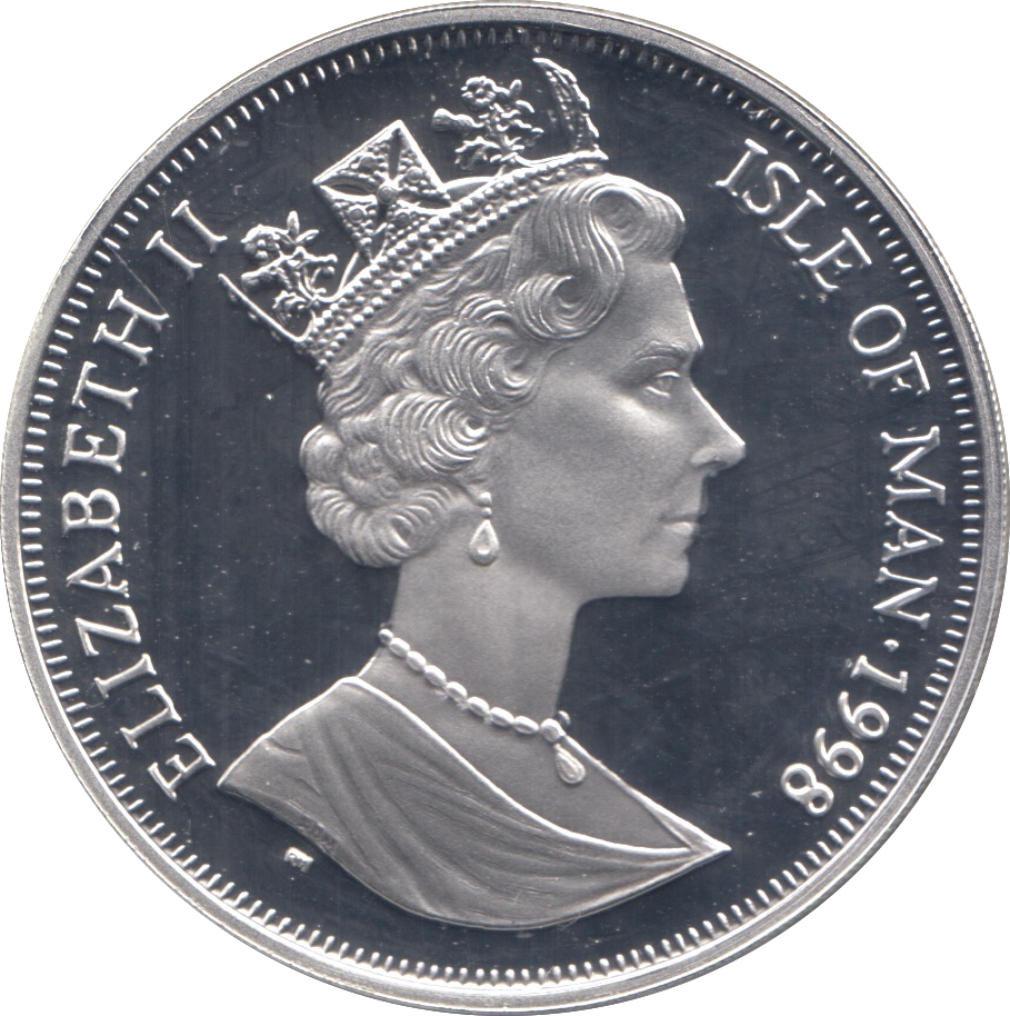 1998 SILVER PROOF WORLD CUP FRANCE COMMEMORATIVE CROWN ISLE OF MAN