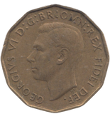 1949 BRASS THREEPENCE ( GVF ) REF 7