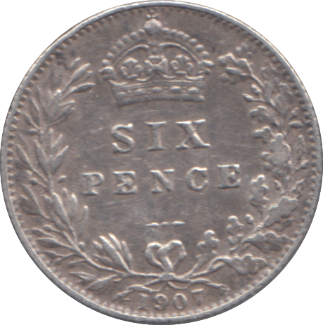 1907 SIXPENCE ( GVF )