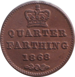 1868 QUARTER FARTHING ( AUNC )