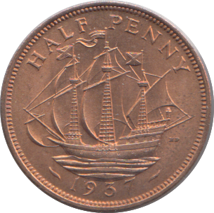 1937 HALFPENNY ( UNC ) 1