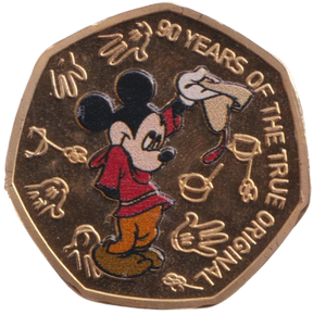 2021 50P SHAPED COIN MICKEY MOUSE