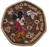 2021 50P SHAPED COIN MICKEY MOUSE