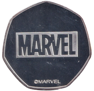 2021 50P SHAPED COIN MARVEL