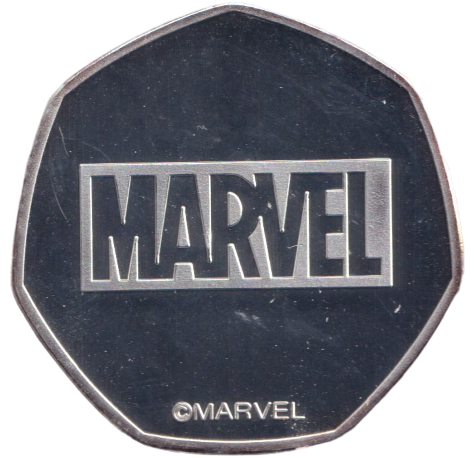 2021 50P SHAPED COIN MARVEL