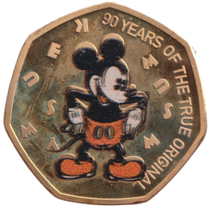 2021 50P SHAPED COIN MICKEY MOUSE