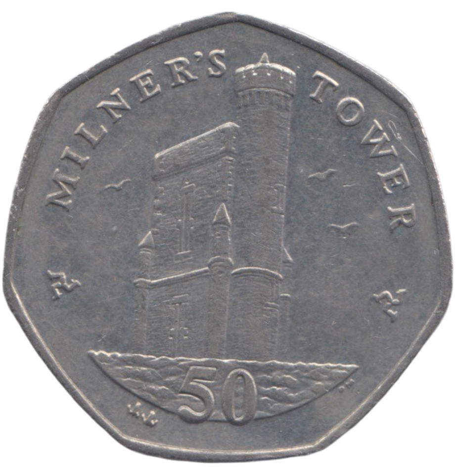 2012 50 PENCE MILNER'S TOWER ISLE OF MAN