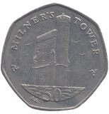 2012 50 PENCE MILNER'S TOWER ISLE OF MAN