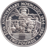 1994 SILVER PROOF TWO POUNDS ANNIVERSARY NORMANDY BAILIWICK OF GUERNSEY